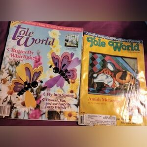 2 Vintage Tole World Painting DIY Books with Patterns